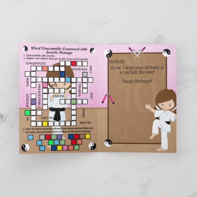 Tarjeta Increíbles Chicas Karate Mensaje Secreto Feliz Cum (Interior)