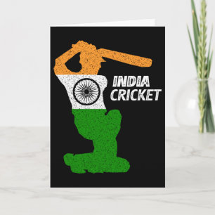 Tarjeta India Cricket Tsman Disparo de Boundary Con Bander