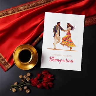 Tarjeta India felicita a Bhangra Dancing Card