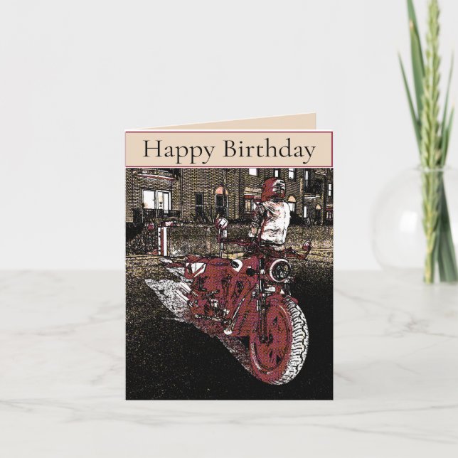 Tarjeta Indian MotorBike Birthday (Anverso)
