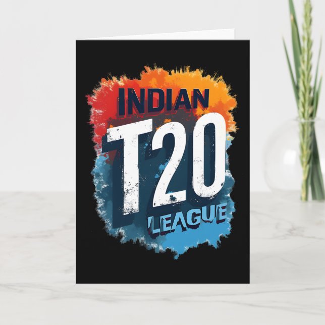 Tarjeta Indian T_20 League 2025 Cricket Design  (Anverso)