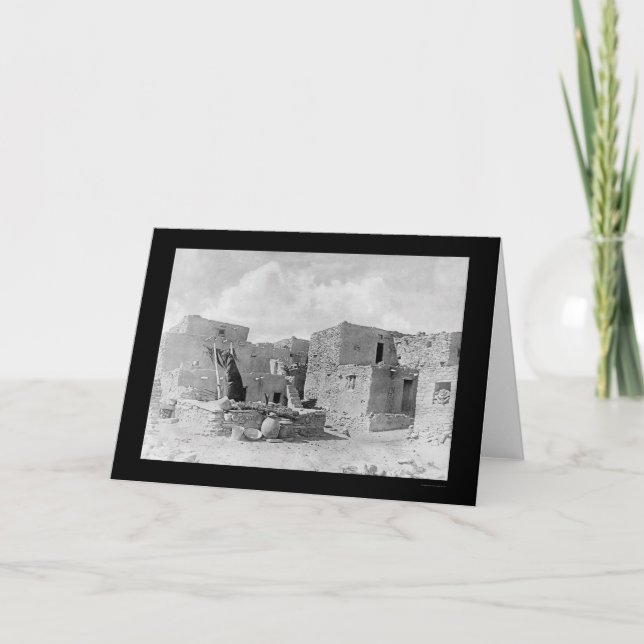 Tarjeta Indio 1895 del Hopi del pueblo de Oraibi (Anverso)