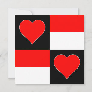 Tarjeta Indonesia Bandera Corazón Patriótico Saludo Indone