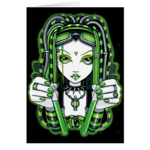 Tarjeta industrial oscura de "Vivian" Cybergoth