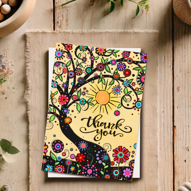 Tarjeta Inespiritualidad Gracias A Whimsical Floral Tree (Subido por el creador)