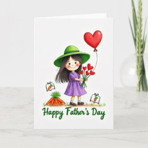 Tarjeta infantil del Día del Padre floral