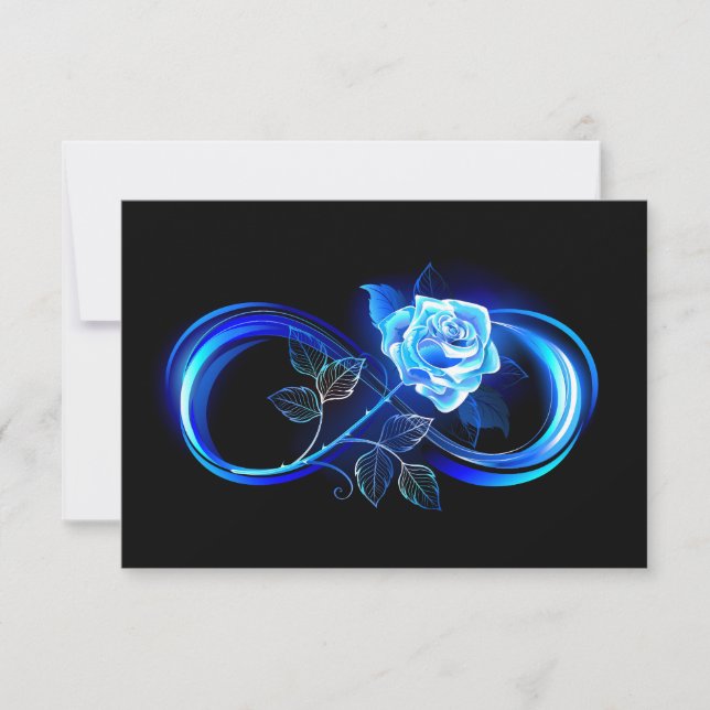 Tarjeta Infinito brillante con rosa azul (Anverso)