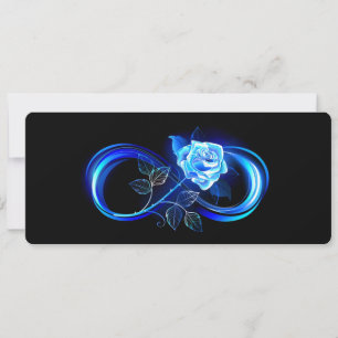 Tarjeta Infinito brillante con rosa azul