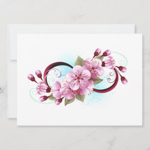Tarjeta Infinito con las flores de flores de Sakura Blosso