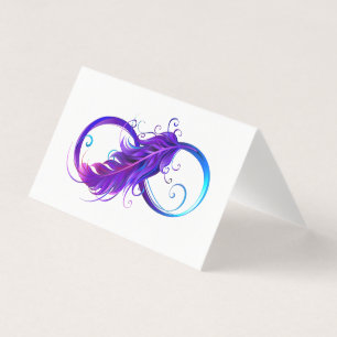 Tarjeta Infinito con pluma púrpura