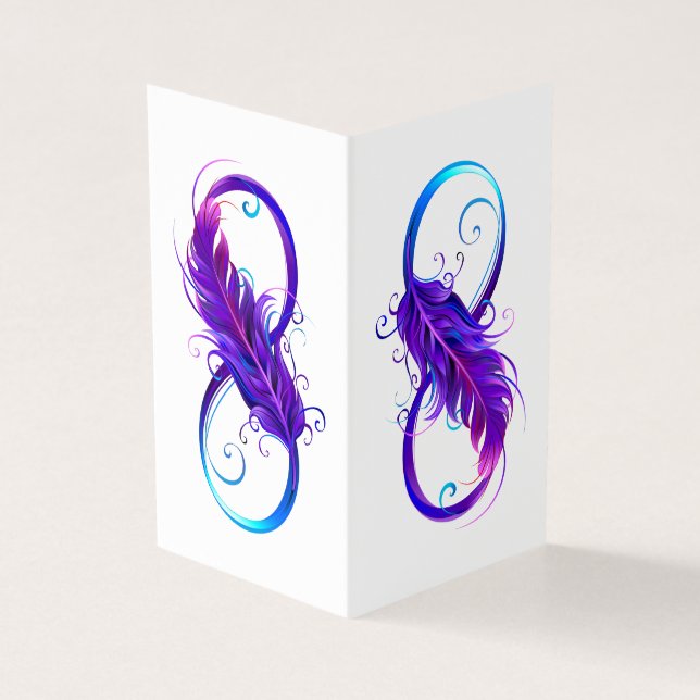 Tarjeta Infinito con plumas púrpura (Exterior)