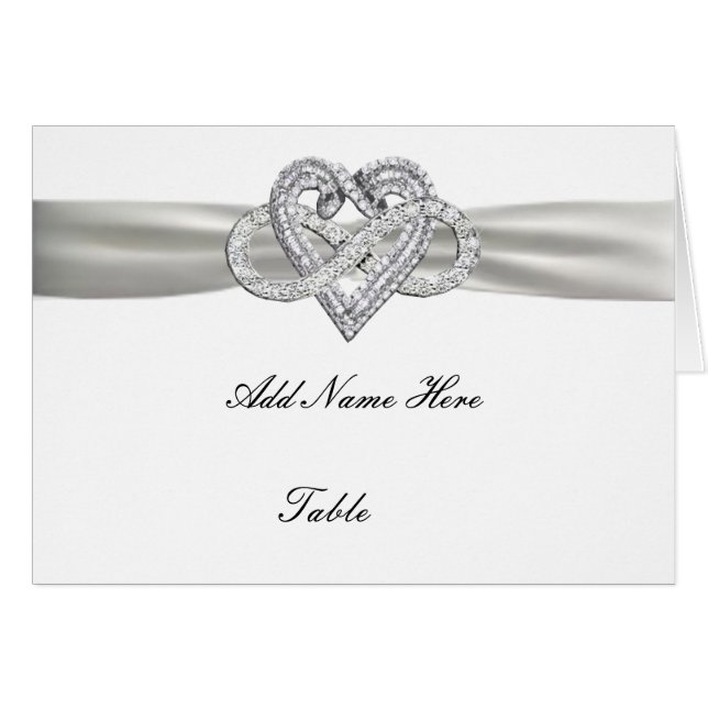 Tarjeta Infinity Heart Boda Table Place (Anverso (Horizontal))