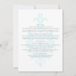 Tarjeta informativa Aqua Subtle Damask