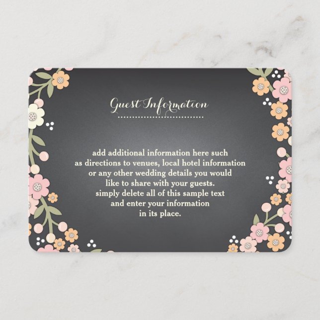 Tarjeta informativa de boda Charming Garden Floral (Anverso)