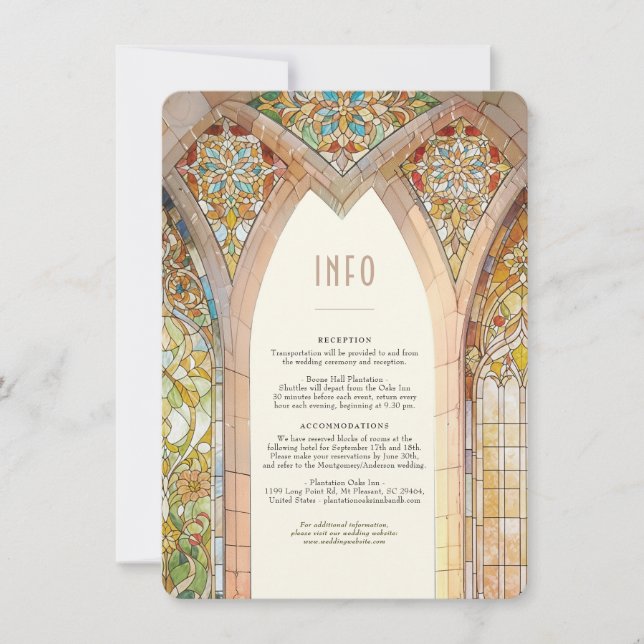 Tarjeta informativa de vidrieras de catedral gótic (Anverso)