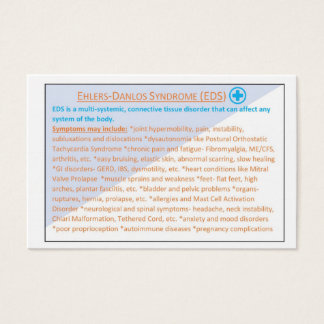 Tarjeta informativa Ehlers Danlos Syndrome EDS