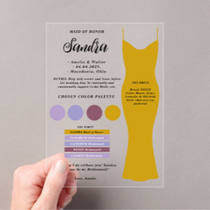 Tarjeta informativa para damas de honor Propuesta