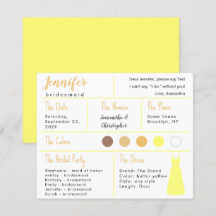 Tarjeta informativa sobre el color del vestido ama