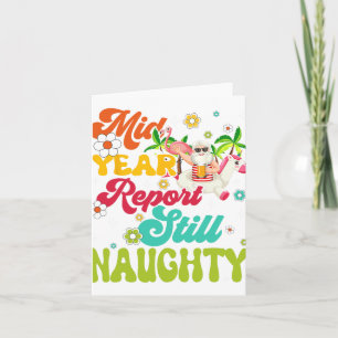 Tarjeta Informe de mitad de año Aún Santa travieso Hawaii 