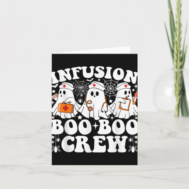Tarjeta Infusión Boo Boo Crew Enfermera Graciosa Fantasma  (Anverso)