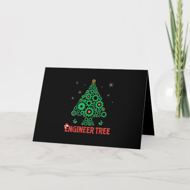 Tarjeta Ingeniería mecánica de árbol de navidades (Anverso)