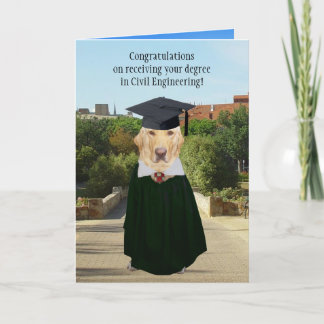Tarjeta Ingeniero Civil De Graduación De Perro/Laboratorio