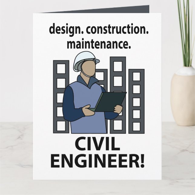 Tarjeta Ingeniero Civil Diseño Construcción Ingeniero Civi (Anverso)