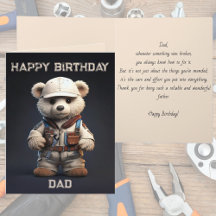 Ingeniero Cute Teddy Bear Handy Dad Cumpleaños