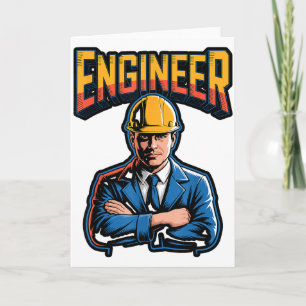 Tarjeta Ingeniero en letras griegas humor de nerd de Stem 
