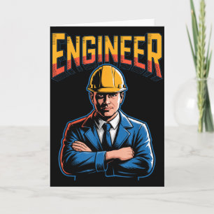 Tarjeta Ingeniero en letras griegas humor nerd de Stem 