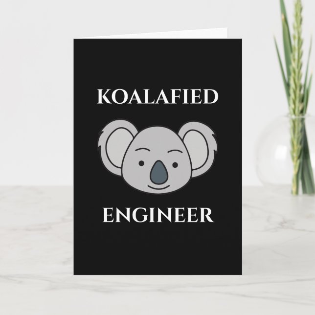 Tarjeta Ingeniero Koalafied Cute Koala Funny Job Pun (Anverso)