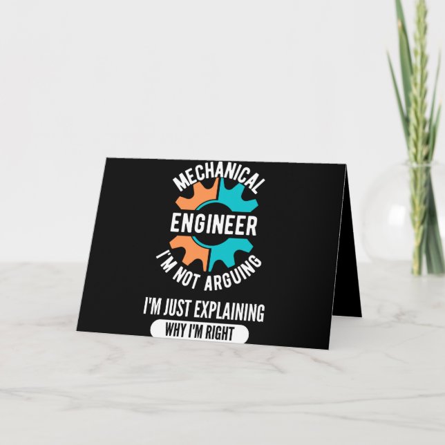 Tarjeta Ingeniero Mecánico Gracioso, Ingeniería Mecánica (Anverso)