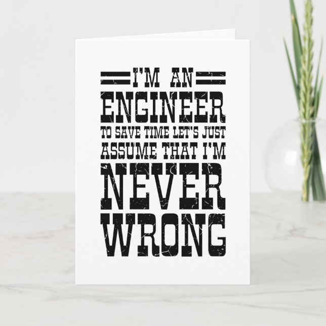 Tarjeta Ingeniero nunca se equivocó al graduar en ingenier (Anverso)
