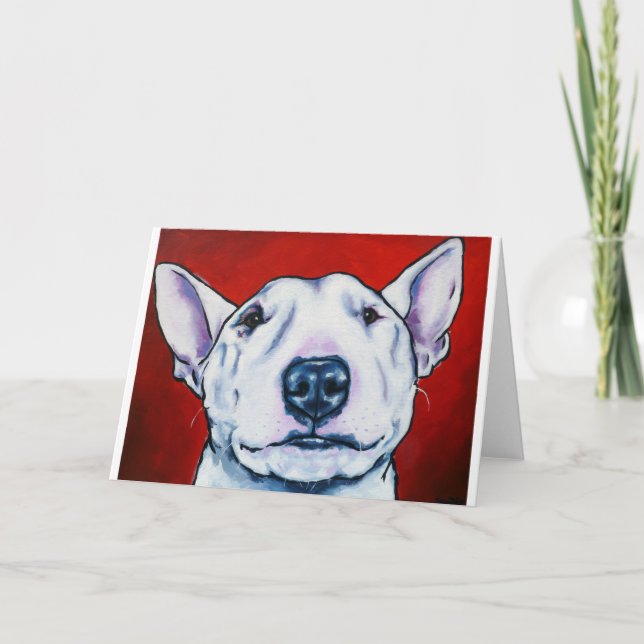 Tarjeta Inglés blanco bull terrier (Anverso)