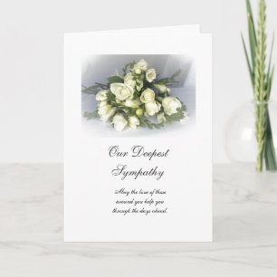 Tarjeta Inglés: Solidaridad con las freesias y rosas blanc