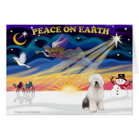 Tarjeta Inglés XmasSunrise-Viejo Sheepdog3