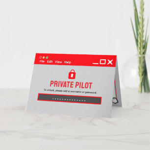 Tarjeta Inicio de sesión de piloto privado Felicitaciones
