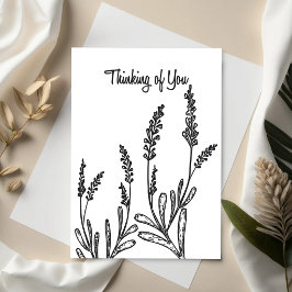 Tarjeta Ink Greenery – Minimal Sympathy Card
