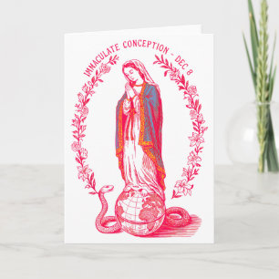 Tarjeta Inmaculada Concepción 8 de dic Virgen María Católi