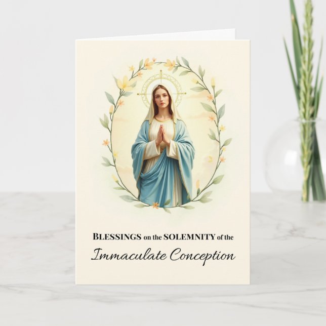 Tarjeta Inmaculada Concepción Paz y Bendiciones de Dios (Anverso)