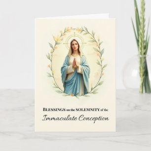 Tarjeta Inmaculada concepción Solemnidad Bendición a María