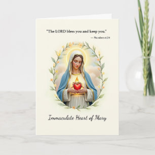 Tarjeta Inmaculado corazón de la paz y bendiciones de Marí