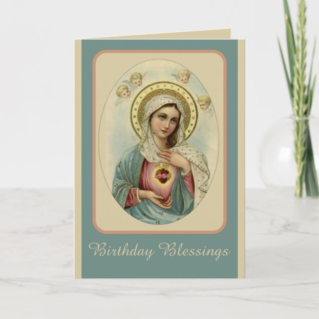 Tarjeta Inmaculado Corazón de María Virgen María (Anverso)