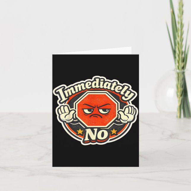 Tarjeta Inmediatamente sin sarcasmo dicho divertido (Anverso)
