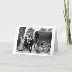 Tarjeta Inmigrantes en el parque de batería, 1900