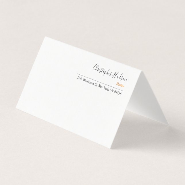 Tarjeta Inmobiliaria Profesional Realtor Simple (Anverso)