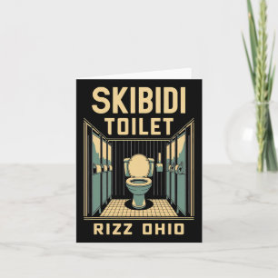 Tarjeta Inodoro Skibidi Rizz Ohio Meme Divertido Retro Vin