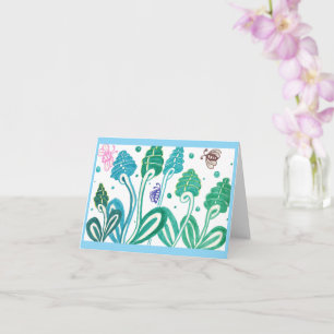 Tarjeta insectos florales