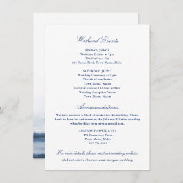 Tarjeta insertada de eventos y alojamiento de fin 