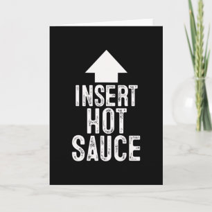 Tarjeta Insertar salsa picante Halloween flecha apuntando